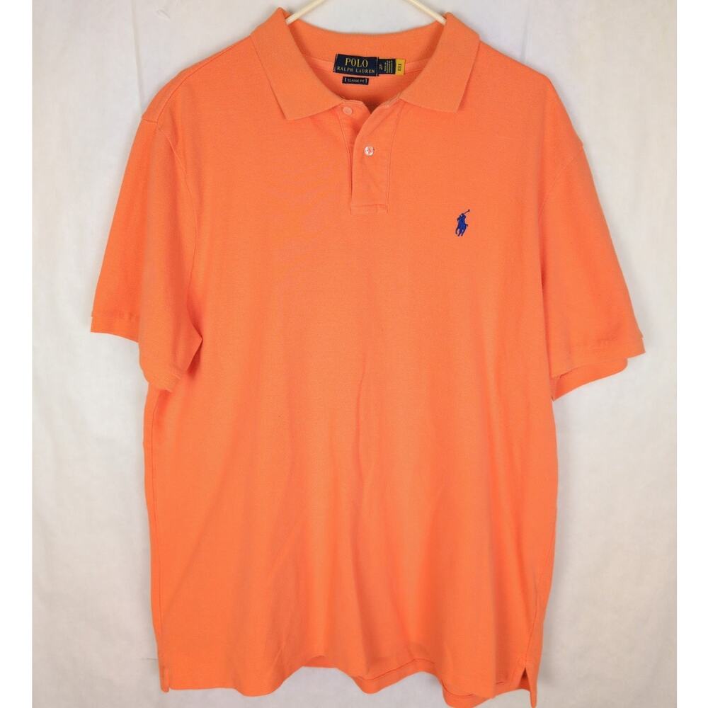 Polo Ralph Lauren classic fit orange polo shirt Size XL Preppy Colorful Coastal